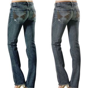 7 FOR ALL MANKIND Colette Straight Leg Stretch Jeans Low Rise.
